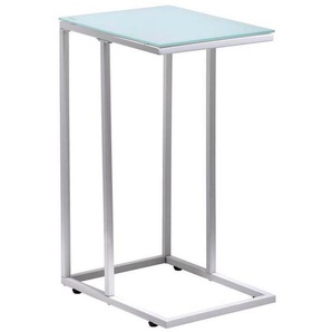 Carryhome Beistelltisch, Weiß, Metall, Glas, rechteckig, eckig, 30x60x40 cm, Wohnzimmer, Wohnzimmertische, Beistelltische, Beistelltische Metall