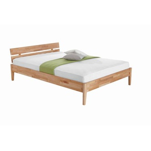 Carryhome Bett, Kernbuche, Holz, Kernbuche, massiv, 140x200 cm, Schlafzimmer, Betten, Einzelbetten