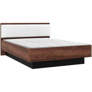 Carryhome Bett , Schwarz, Weiß, Eiche , Metall, Kunststoff , 140x200 cm , gepolstertes Kopfteil , Kinder & Jugendmöbel, Kindermöbel, Kinderbetten, Kinder-Einzelbetten