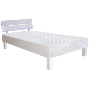 Carryhome Bett, Weiß, Holz, Buche, massiv, 90x200 cm, in verschiedenen Größen erhältlich, Schlafzimmer, Betten, Futonbetten
