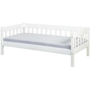 Carryhome Bett, Weiß, Holz, Kiefer, massiv, 90x200 cm, Kinder- & Jugendzimmer, Kindermöbel, Kinderbetten, Kindereinzelbetten