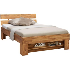 Carryhome Bett, Wildeiche, Holz, Wildeiche, massiv, 140x200 cm, Schlafzimmer, Betten, Futonbetten