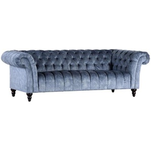 Carryhome Bigsofa, Blau, Textil, Buche, massiv, 2-Sitzer, 230x74x101 cm, Stoffauswahl, Rücken echt, Wohnzimmer, Sofas & Couches, Sofas, Bigsofas