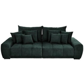 Carryhome Bigsofa, Dunkelgrün, Textil, Buche, massiv, 3-Sitzer, Füllung: Schaumstoff, 280x67x120 cm, Stoffauswahl, Rücken echt, Wohnzimmer, Sofas &