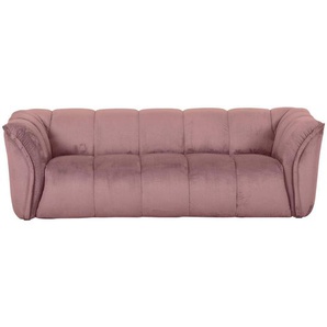 Carryhome Bigsofa, Rosa, Textil, 2-3-Sitzer, 220x67x106 cm, Rücken echt, Wohnzimmer, Sofas & Couches, Sofas, Bigsofas