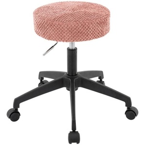 Carryhome Bürohocker, Rosa, Schwarz, Metall, Kunststoff, Textil, Drehkreuz, 35x49x61 cm, Arbeitszimmer, Bürostühle, Bürohocker