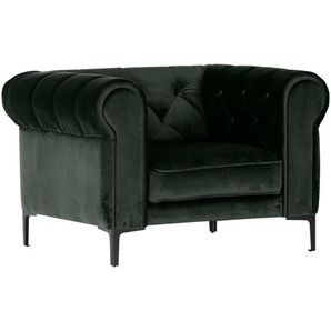 Carryhome Chesterfield-Sessel , Dunkelgrün , Textil , 105x75x90 cm , Stoffauswahl , Wohnzimmer, Sessel, Polstersessel