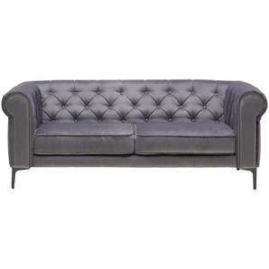 Carryhome Chesterfield-Sofa , Anthrazit , Textil , 2,5-Sitzer , 195x75x90 cm , Typenauswahl, Stoffauswahl , Wohnzimmer, Sofas & Couches, Sofas, Chesterfield Sofas