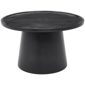 Carryhome Couchtisch, Schwarz, Holz, Akazie, vollmassiv, Holz, rund, konisch, Säule, 66x38x66 cm, Wohnzimmer, Wohnzimmertische, Couchtische