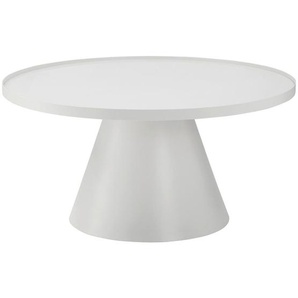 Carryhome Couchtisch, Weiß, Metall, Glas, rund, konisch, 80.6x40x80.6 cm, einfacher Aufbau, Wohnzimmer, Wohnzimmertische, Couchtische, Couchtische