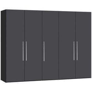 Carryhome Drehtürenschrank , Anthrazit, Schwarz , Holzwerkstoff , 3 Fächer , 253x195x59 cm , erweiterbar, Beimöbel erhältlich, umfangreiches Zubehör in verschiedenen Größen Holzdekoren individuell planbar , Schlafzimmer, Kleiderschränke, Drehtürenschränke