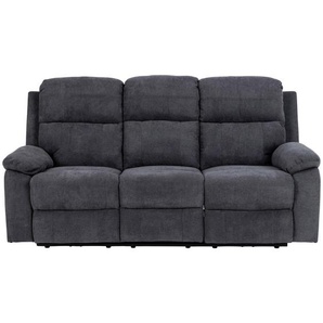 Carryhome Dreisitzer-Sofa , Dunkelgrau , Textil , 3-Sitzer , 196.5x98x95 cm , Typenauswahl, Relaxfunktion, Rücken echt , Wohnzimmer, Sofas & Couches, Sofas, 3-Sitzer Sofas