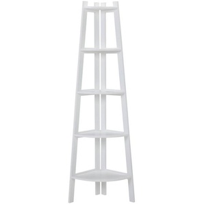Carryhome Eckregal, Weiß, Holzwerkstoff, 5 Fächer, 40x180x40 cm, Typenauswahl, stehend, Wohnzimmer, Regale, Eckregale