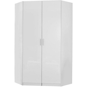 Carryhome Eckschrank , Weiß, Weiß Hochglanz , Kunststoff , 9 Fächer , 117x197x117 cm , Blauer Engel, Goldenes M, BQ - Bündnis für Qualität, Made in Germany , Typenauswahl, Beimöbel erhältlich, umfangreiches Zubehör in verschiedenen Holzdekoren erhältlich