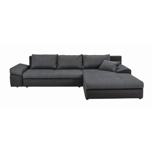 Carryhome Ecksofa, Anthrazit, Dunkelgrau, Textil, 4-Sitzer, Füllung: Schaumstoff, Ottomane rechts, seitenverkehrt montierbar, L-Form, 313x215 cm,