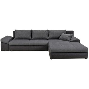 Carryhome Ecksofa , Anthrazit, Dunkelgrau , Textil , 4-Sitzer , Füllung: Schaumstoff , Ottomane rechts, seitenverkehrt montierbar, L-Form , 313x215 cm , Stoffauswahl, Schlafen auf Sitzhöhe, Rücken echt , Wohnzimmer, Sofas & Couches, Wohnlandschaften,
