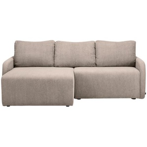 Carryhome Ecksofa, Beige, Textil, 3-Sitzer, Füllung: Schaumstoff, Silikon, seitenverkehrt montierbar, L-Form, 217x146 cm, Fsc, Stoffauswahl, Liegefunktion, Rücken echt, Wohnzimmer, Sofas & Couches, Wohnlandschaften, Ecksofas