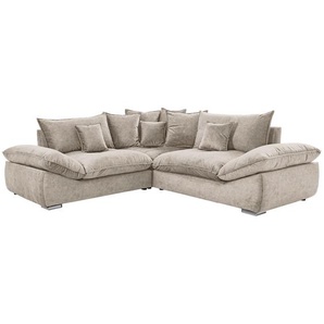 Carryhome Ecksofa, Hellbraun, Textil, 3-Sitzer, Füllung: Schaumstoff, 247x247 cm, Stoffauswahl, Wohnzimmer, Sofas & Couches, Wohnlandschaften