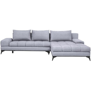 Carryhome Ecksofa, Hellgrau, Textil, Uni, 4-Sitzer, Füllung: Schaumstoff, Ottomane rechts, L-Form, 315x212 cm, Made in EU, Stoffauswahl, seitenverkehrt erhältlich, Wohnzimmer, Sofas & Couches, Wohnlandschaften
