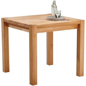 Carryhome Esstisch, Kernbuche, Holz, Kernbuche, massiv, quadratisch, eckig, 80x75x80 cm, Esszimmer, Tische, Esstische