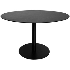 Carryhome Esstisch, Schwarz, Dunkelgrau, Metall, Glas, Keramik, rund, Säule, Bodenplatte, 110x75 cm, Esszimmer, Tische, Esstische, Glastische