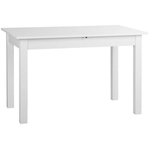 Carryhome Esstisch, Weiß, Holzwerkstoff, rechteckig, eckig, 70x76.5x120 cm, ausziehbar, Esszimmer, Tische, Esstische, Esstische ausziehbar