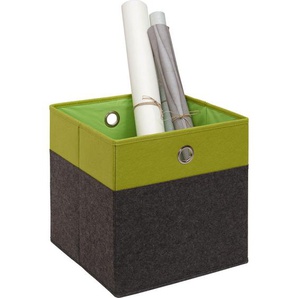 Carryhome Faltbox, Anthrazit, Grün, Metall, Textil, Karton, 32x32x32 cm, faltbar, Ordnen & Aufbewahren, Aufbewahrungsboxen, Faltboxen