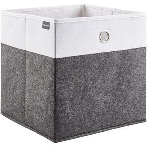 Carryhome Faltbox, Anthrazit, Weiß, Metall, Textil, Karton, 32x32x32 cm, faltbar, Ordnen & Aufbewahren, Aufbewahrungsboxen, Faltboxen