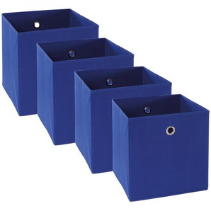 Carryhome Faltbox, Blau, Silber, Metall, Textil, Karton, 32x32x32 cm, faltbar, Ordnen & Aufbewahren, Aufbewahrungsboxen, Faltboxen