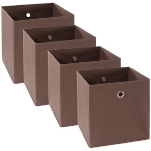 Carryhome Faltbox, Braun, Silber, Metall, Textil, Karton, 32x32x32 cm, faltbar, Ordnen & Aufbewahren, Aufbewahrungsboxen, Faltboxen