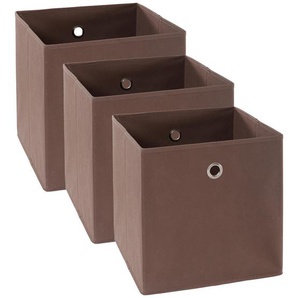 Carryhome Faltbox, Braun, Silber, Metall, Textil, Karton, 32x32x32 cm, faltbar, Ordnen & Aufbewahren, Aufbewahrungsboxen, Faltboxen