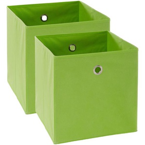 Carryhome Faltbox, Grün, Silber, Metall, Textil, Karton, 32x32x32 cm, faltbar, Ordnen & Aufbewahren, Aufbewahrungsboxen, Faltboxen