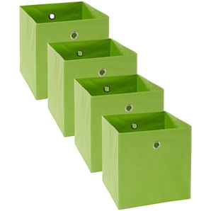 Carryhome Faltbox, Grün, Silber, Metall, Textil, Karton, 32x32x32 cm, faltbar, Ordnen & Aufbewahren, Aufbewahrungsboxen, Faltboxen