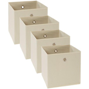 Carryhome Faltbox, Natur, Silber, Metall, Textil, Karton, 32x32x32 cm, faltbar, Ordnen & Aufbewahren, Aufbewahrungsboxen, Faltboxen