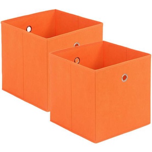 Carryhome Faltbox, Orange, Silber, Metall, Textil, Karton, 32x32x32 cm, faltbar, Ordnen & Aufbewahren, Aufbewahrungsboxen, Faltboxen