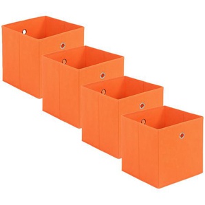 Carryhome Faltbox, Orange, Silber, Metall, Textil, Karton, 32x32x32 cm, faltbar, Ordnen & Aufbewahren, Aufbewahrungsboxen, Faltboxen