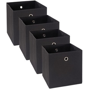 Carryhome Faltbox, Schwarz, Silber, Metall, Textil, Karton, 32x32x32 cm, faltbar, Ordnen & Aufbewahren, Aufbewahrungsboxen, Faltboxen