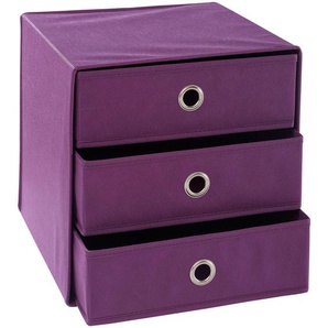 Carryhome Faltbox, Silber, Brombeere, Metall, Textil, Karton, 32x32x31.5 cm, faltbar, Ordnen & Aufbewahren, Aufbewahrungsboxen, Faltboxen