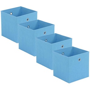 Carryhome Faltbox, Silber, Hellblau, Metall, Textil, Karton, 32x32x32 cm, faltbar, Ordnen & Aufbewahren, Aufbewahrungsboxen, Faltboxen