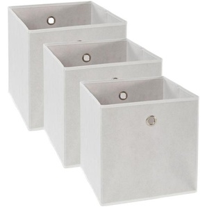 Carryhome Faltbox, Silber, Weiß, Metall, Textil, Karton, 32x32x32 cm, faltbar, Ordnen & Aufbewahren, Aufbewahrungsboxen, Faltboxen