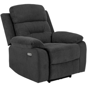 Carryhome Fernsehsessel Lesesessel, Dunkelgrau, Textil, 92x98x96 cm, Relaxfunktion, USB-Anschluss, Wohnzimmer, Sessel, Fernsehsessel