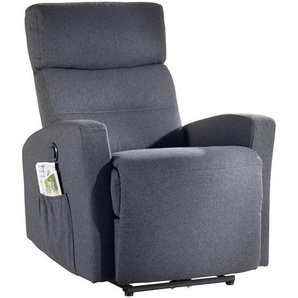 Carryhome Fernsehsessel , Anthrazit , Metall, Textil , 76x87-102x93-156 cm , Relaxfunktion , Wohnzimmer, Sessel, Fernsehsessel