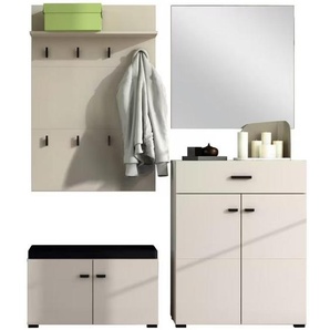 Carryhome Garderobe, Kaschmir, Textil, Holzwerkstoff, 5-teilig, 170x194x35 cm, Garderobe, Garderoben-Sets & Serien, Garderoben-Sets