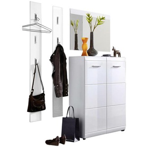 Carryhome Garderobe, Weiß, 4-teilig, 149x200x36 cm, Garderobe, Garderoben-Sets