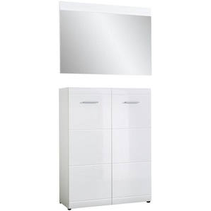Carryhome Garderobe , Weiß , 2-teilig , 90x200x39 cm , Garderobe, Garderoben-Sets