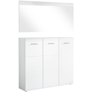 Carryhome Garderobe , Weiß , 2-teilig , 134x200x36 cm , Garderobe, Garderoben-Sets