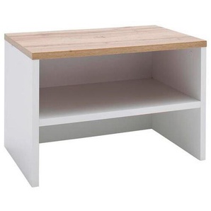 Carryhome Garderobenbank , Weiß, Eiche , 63x42x40 cm , Garderobe, Garderobenbänke, Garderobenbänke