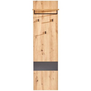 Carryhome Garderobenpaneel, Anthrazit, Eiche Artisan, Holzwerkstoff, 45x165x30 cm, FSC Mix, Aufhängemöglichkeit, Hutablage, Kleiderstange, Garderobe,