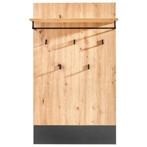Carryhome Garderobenpaneel, Anthrazit, Eiche Artisan, Holzwerkstoff, 75x128.4x30 cm, FSC Mix, Aufhängemöglichkeit, Garderobe, Garderobenpaneele,