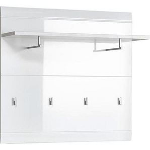 Carryhome Garderobenpaneel Adana, Weiß, Holzwerkstoff, 95.9x90x30 cm, Aufhängemöglichkeit, Hutablage, Kleiderstange, Garderobe, Garderobenpaneele,